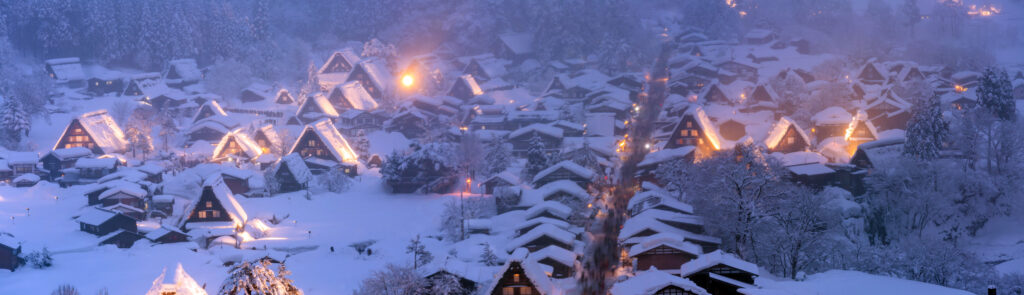 Winter Landscape of Shirakawago, gifu, japan