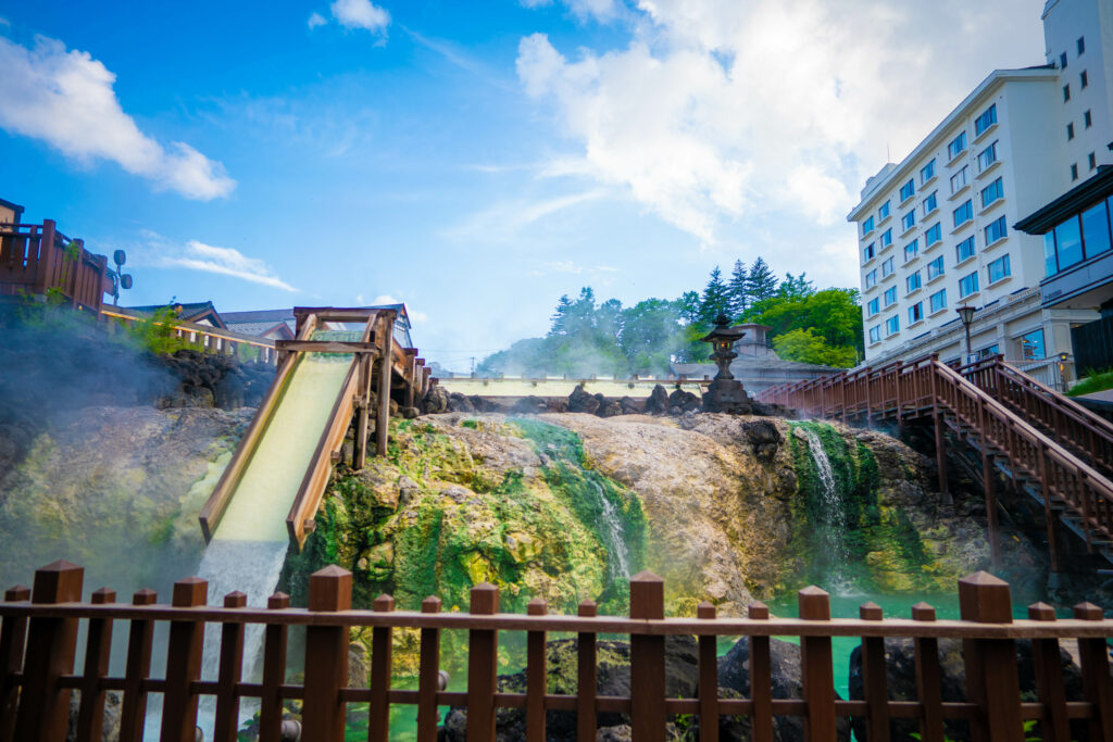 Yubatake, Kusatsu onsen, gunma, japan