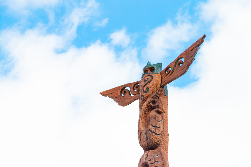 Ainu totem pole Akan Town, Hokkaido