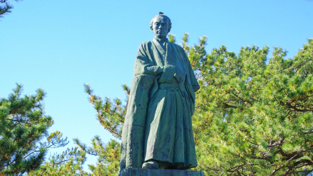 Statue of Ryoma Sakamoto, katsurahama, kochi, japan